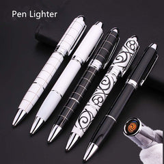 Creative USB Lighter With Pen Charge Electronic Lighter for Cigarette Smoke No Flame Windproof Smoking Accessories Gift for Men