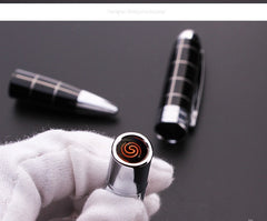 Creative USB Lighter With Pen Charge Electronic Lighter for Cigarette Smoke No Flame Windproof Smoking Accessories Gift for Men